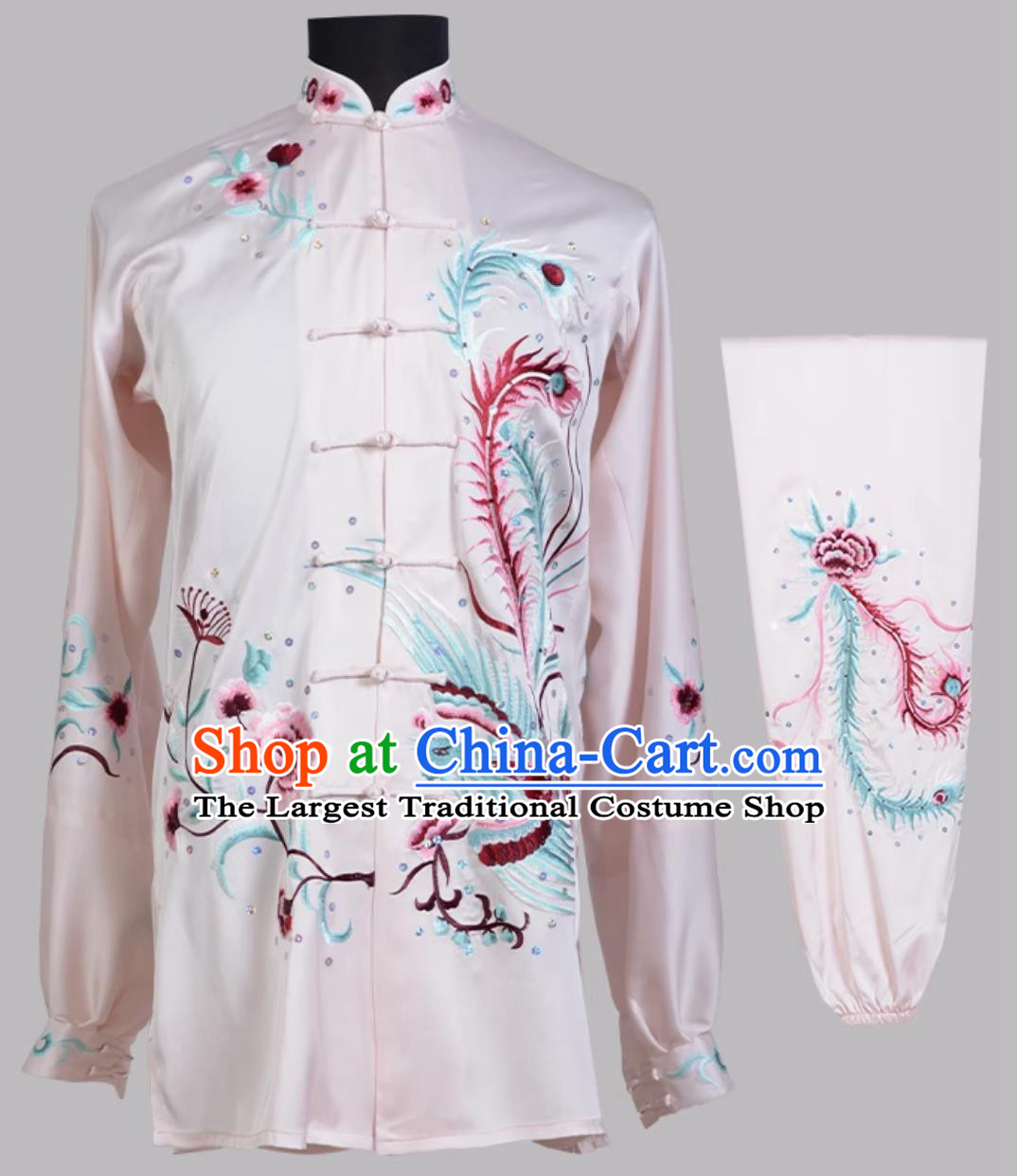 Taiji Uniform Embroidered Dragon Men Women Kung Fu Suit Group Performance Competition Costume Martial Arts Outfit