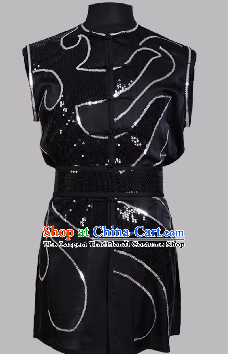 Competition Colorful Nanquan Uniform Wushu Performance Costume Kung Fu Training Chinese Martial Arts Men Sleeveless Outfit