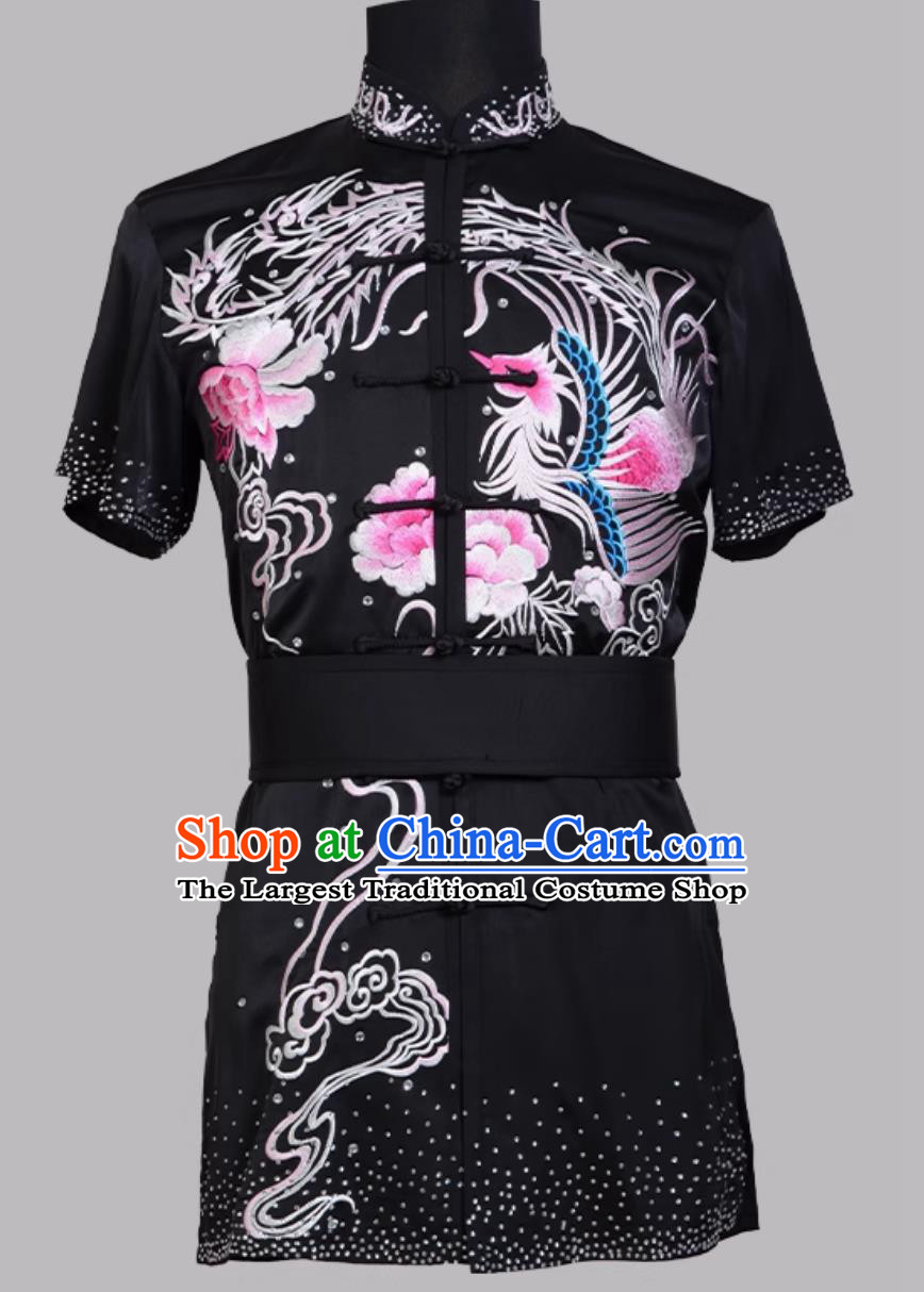 Phoenix Embroidered Changquan Performance Uniform Professional Competition Costume Kung Fu Training Colorful Wushu Outfit