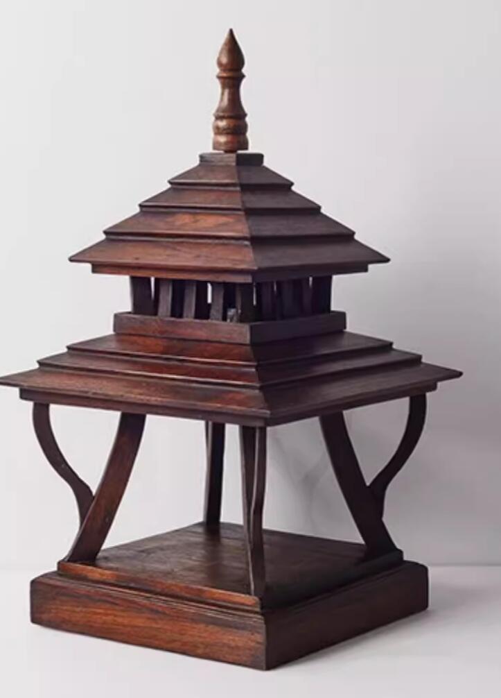Thai Wood Table Lamp Bedside Lighting Southeast Asian Style Decorative Light