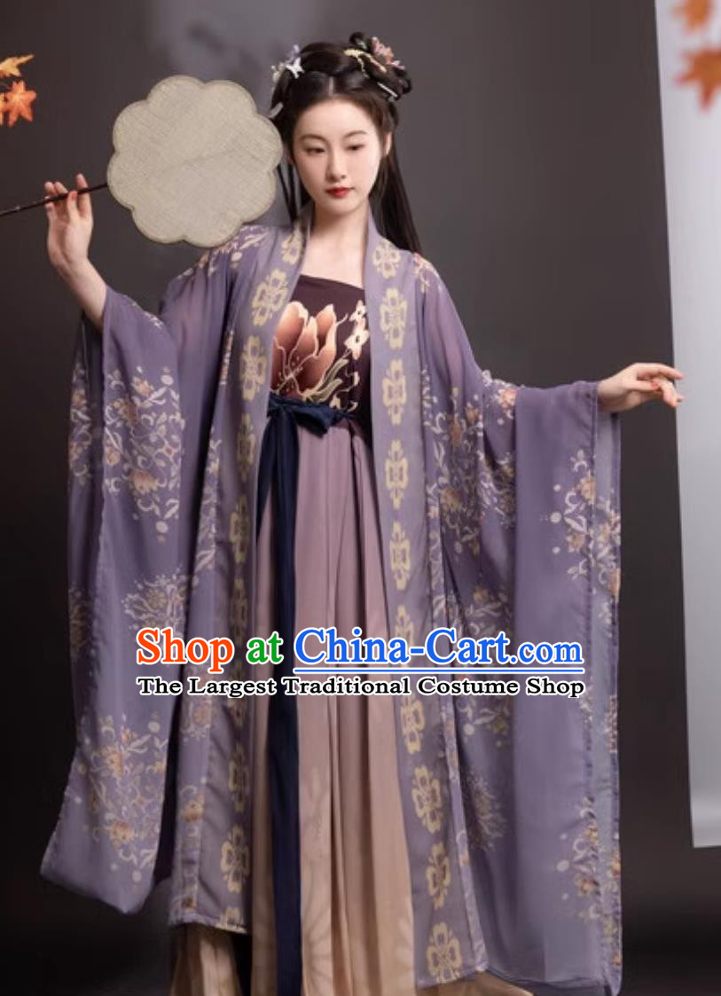 Tang Dynasty Hanfu Women Hezi Dress Chinese Wide Sleeves Robe Ancient Fairy High Chest Dress