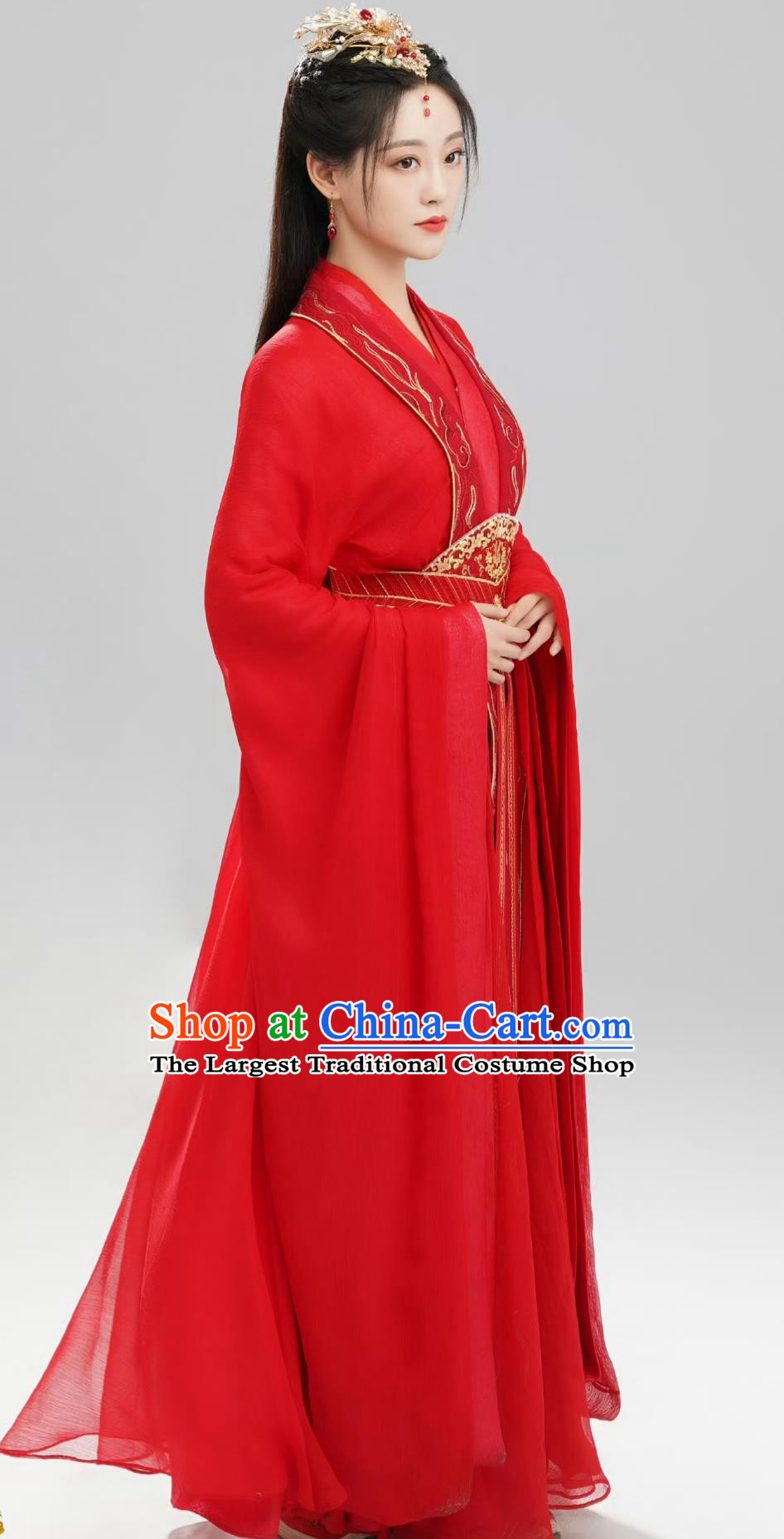 Traditional Chinese Clothing TV Series Fateful Love Princess Han Zi Qing Red Hanfu Dress Ancient Court Woman Costume