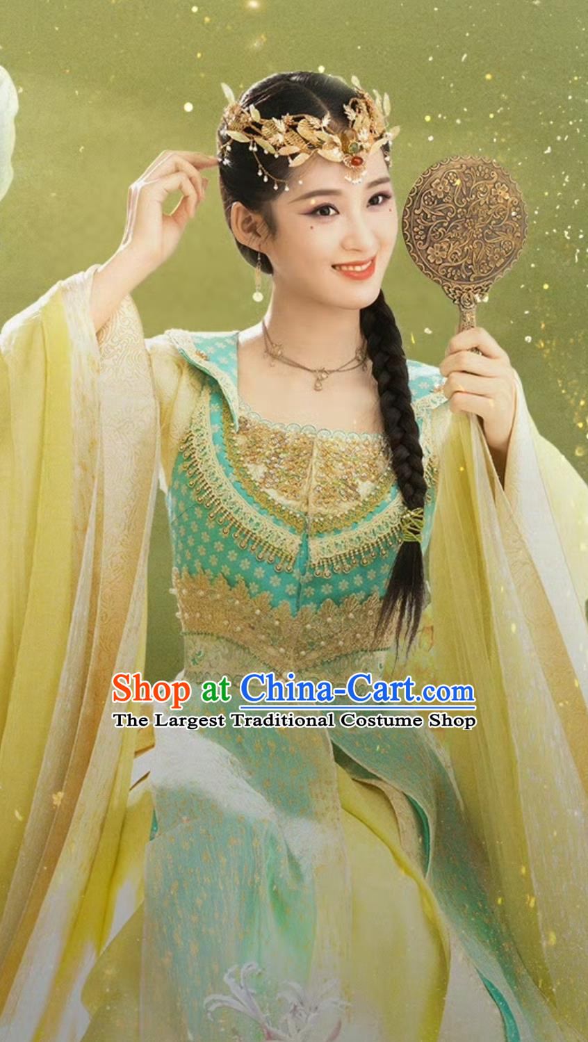 Chinese Ancient Ethnic Princess Costume Traditional Clothing TV Series Fateful Love Princess Nangong Qian Qian Dress