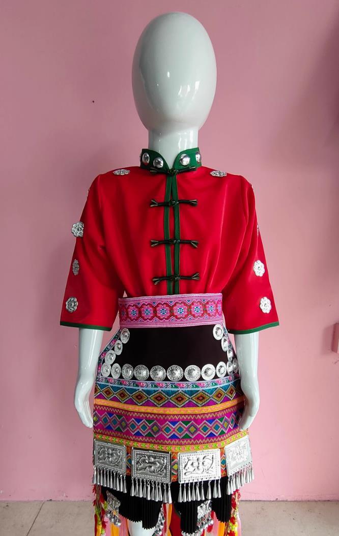 Guizhou Danzhai Miao Golden Pheasant Costume Chinese Ethnic Style Short Skirt Set