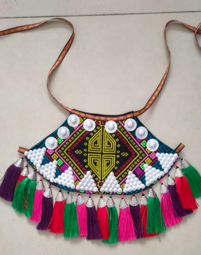 Chinese Miao Kids Festival Bellyband Traditional Dance Costume
