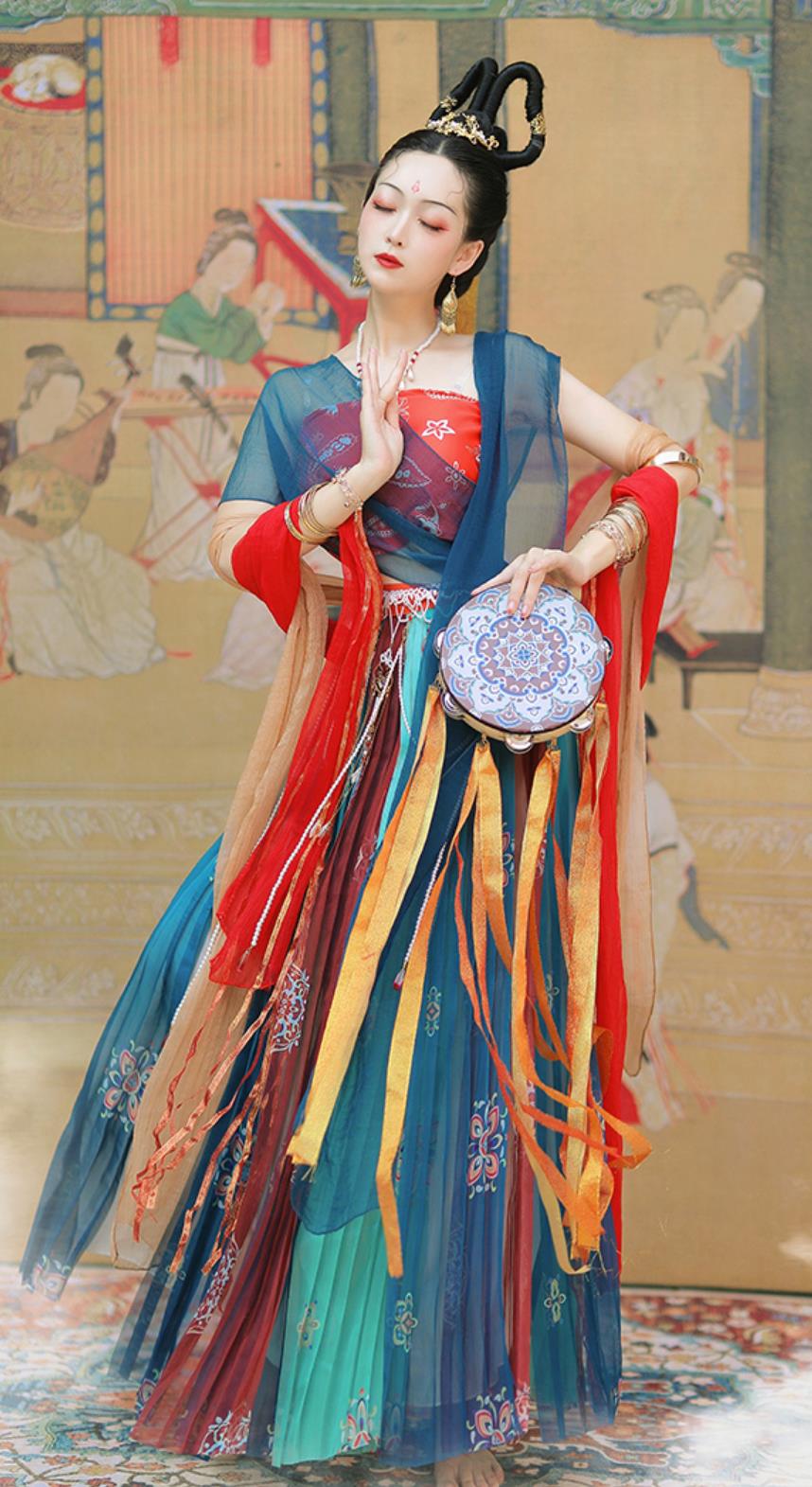 Women Exotic Dance Dress Dunhuang Feitian Dance Costume Western Region Dance Princess Classical Fairy Performance Outfit