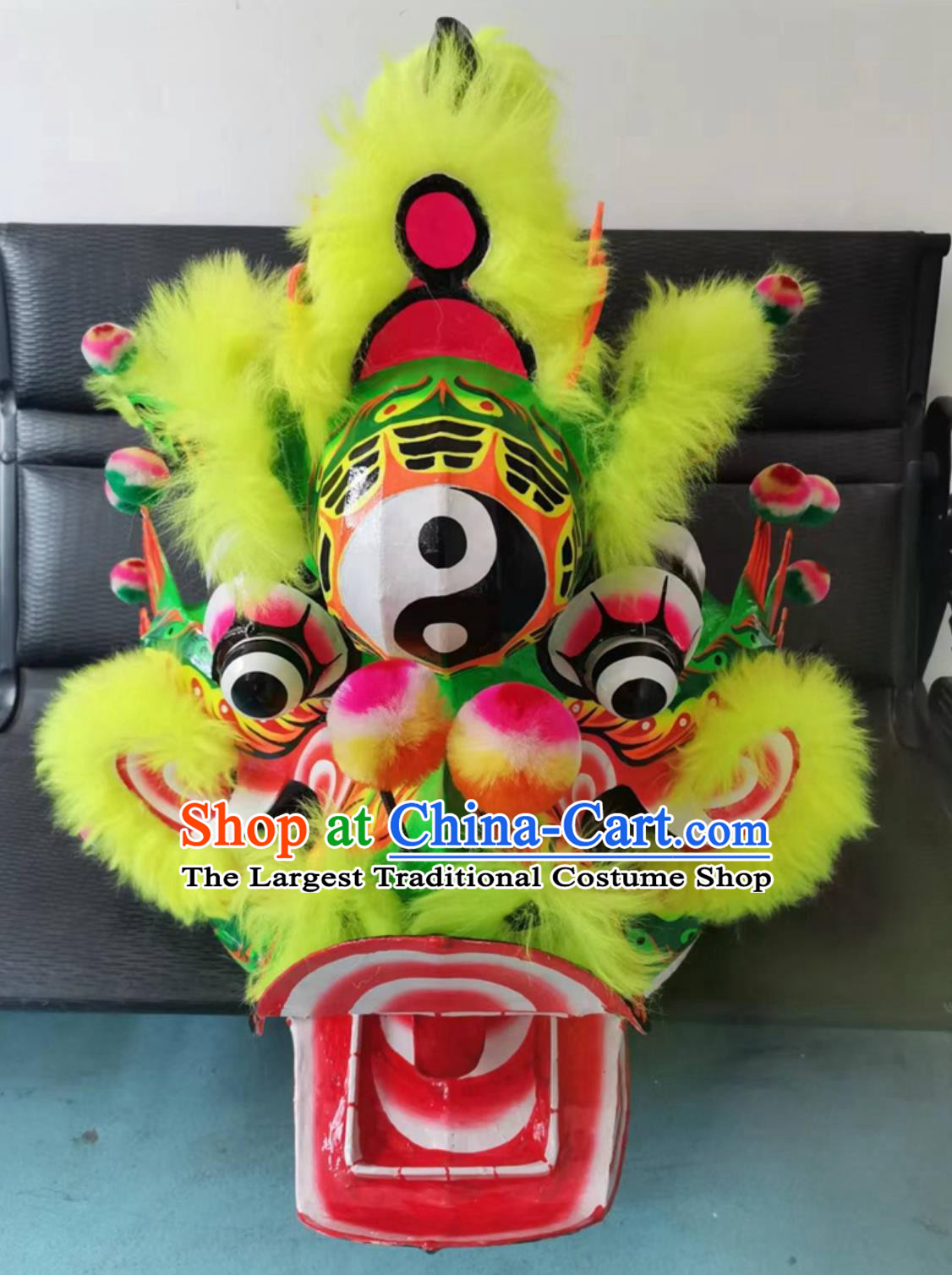 Fluorescein Fur Chinese Lion Dance Costume Foshan Hakka Kylin Head Awakening Lion Performance Equipment