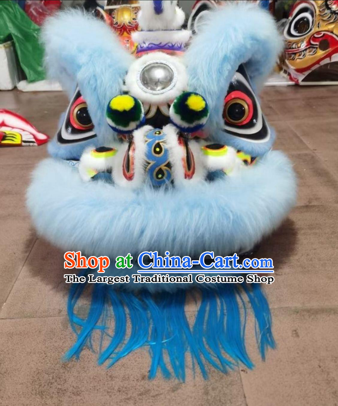 Blue Wool Southern Lion Awakening Lion Malaysian Lion Chinese Hok San Lion Dance Costume Lion Performance Prop