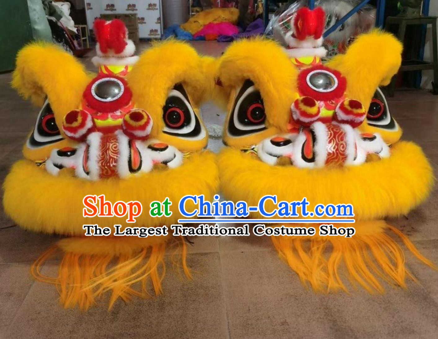 Golden Wool Southern Lion Awakening Lion Malaysian Lion Chinese Hok San Lion Dance Costume Lion Performance Prop