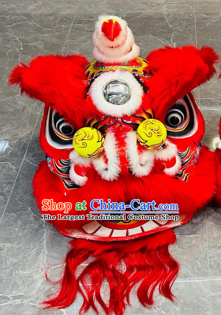 Red Wool Children Size 5 Foam Lion Head Chinese Lion Dance Costume Fut San Lion Dance Equipment