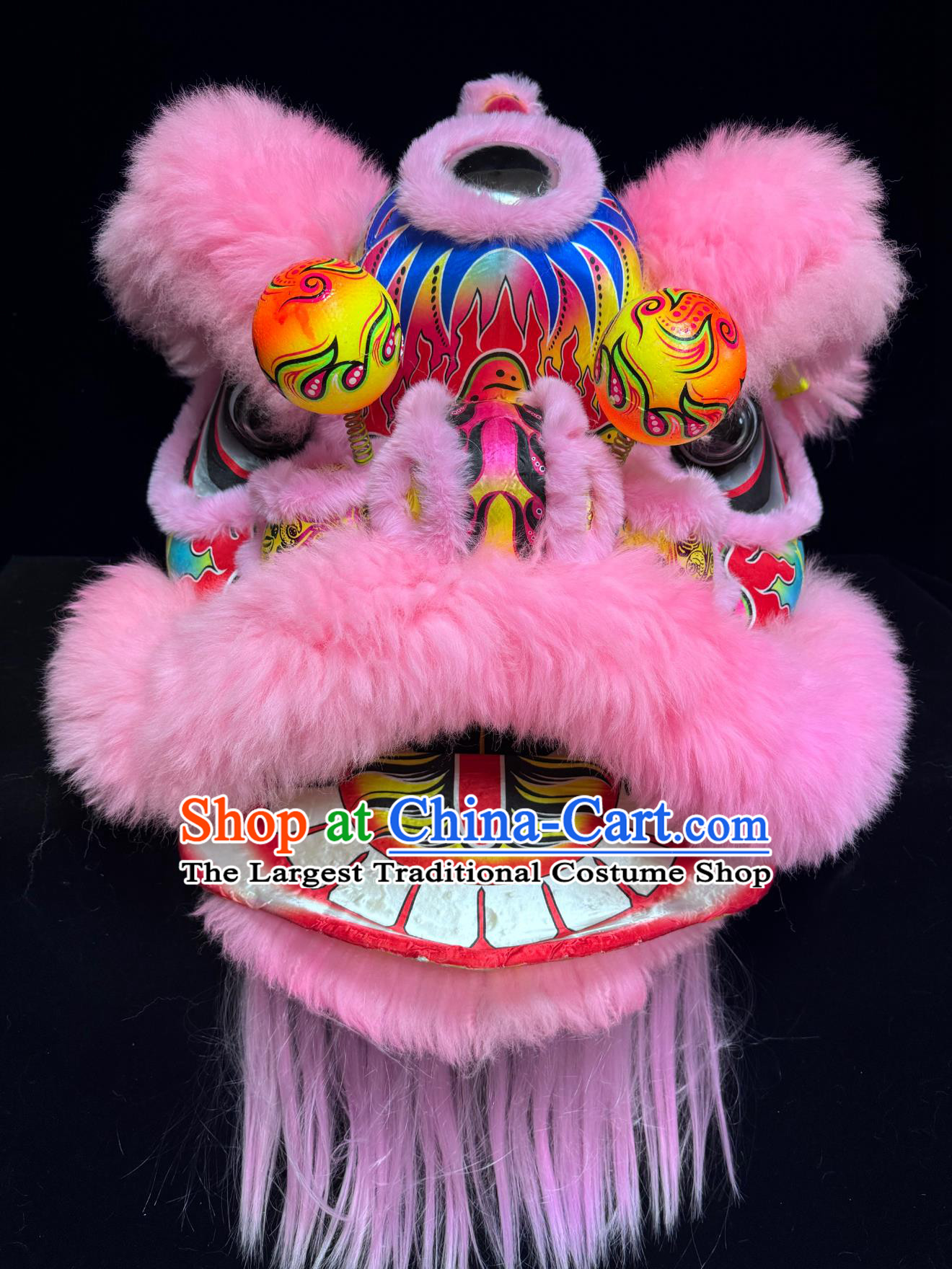 Pink Wool Children Size 5 Foam Lion Head Chinese Lion Dance Costume Fut San Lion Dance Equipment