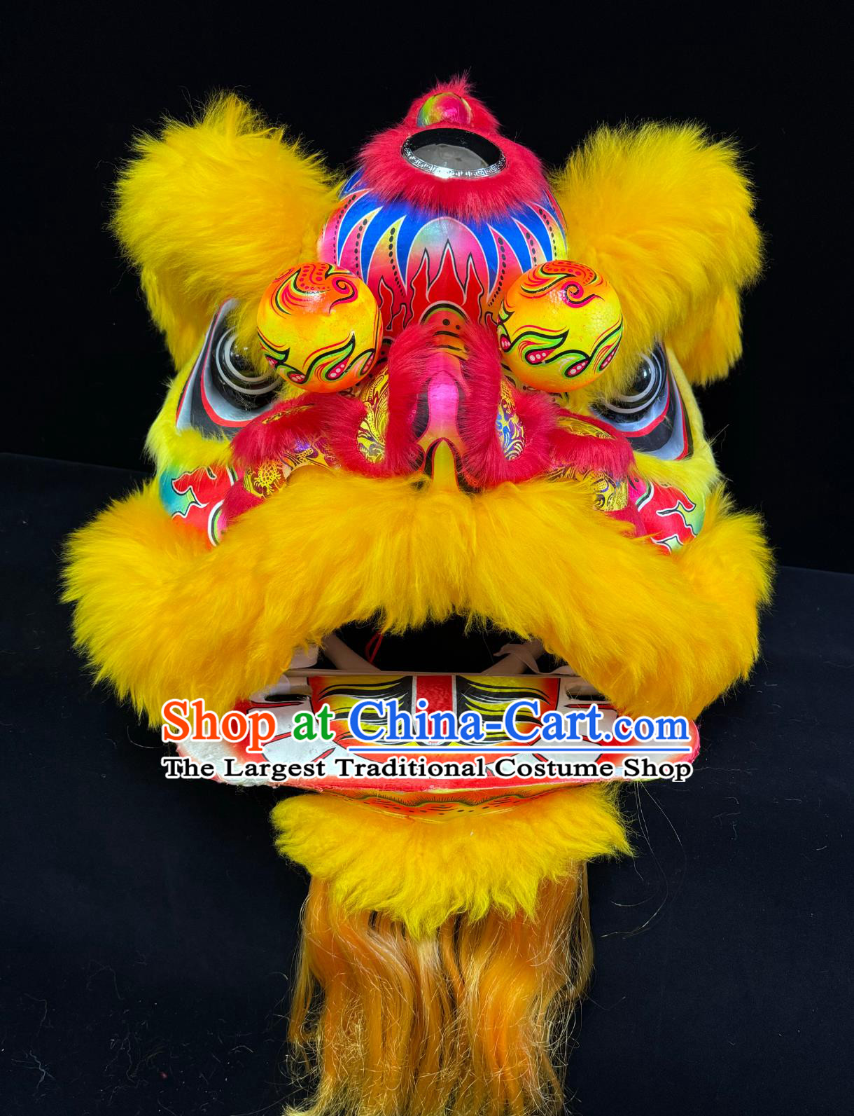 Golden Wool Children Size 5 Foam Lion Head Chinese Lion Dance Costume Fut San Lion Dance Equipment