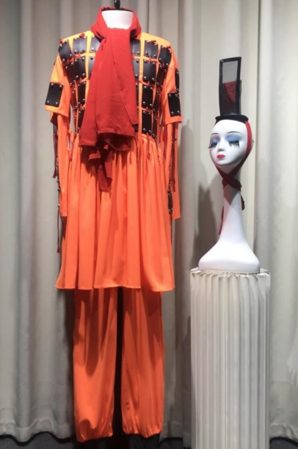 Terracotta Warrior Armor Qin King Inspects The Troops Male Group Dance Orange Outfit Chinese Classical Dance Costume