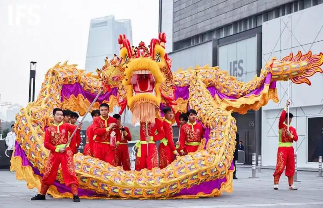 Chinese Festival Dragon Dance Equipment Traditional Southern Dragon Dance Prop Dragon Head Costume Complete Set