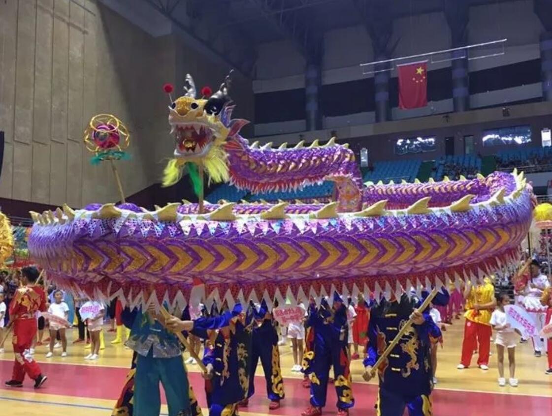 Purple Net Dragon Costume Traditional Loong Dance Prop Chinese Festival Dragon Dance Equipment