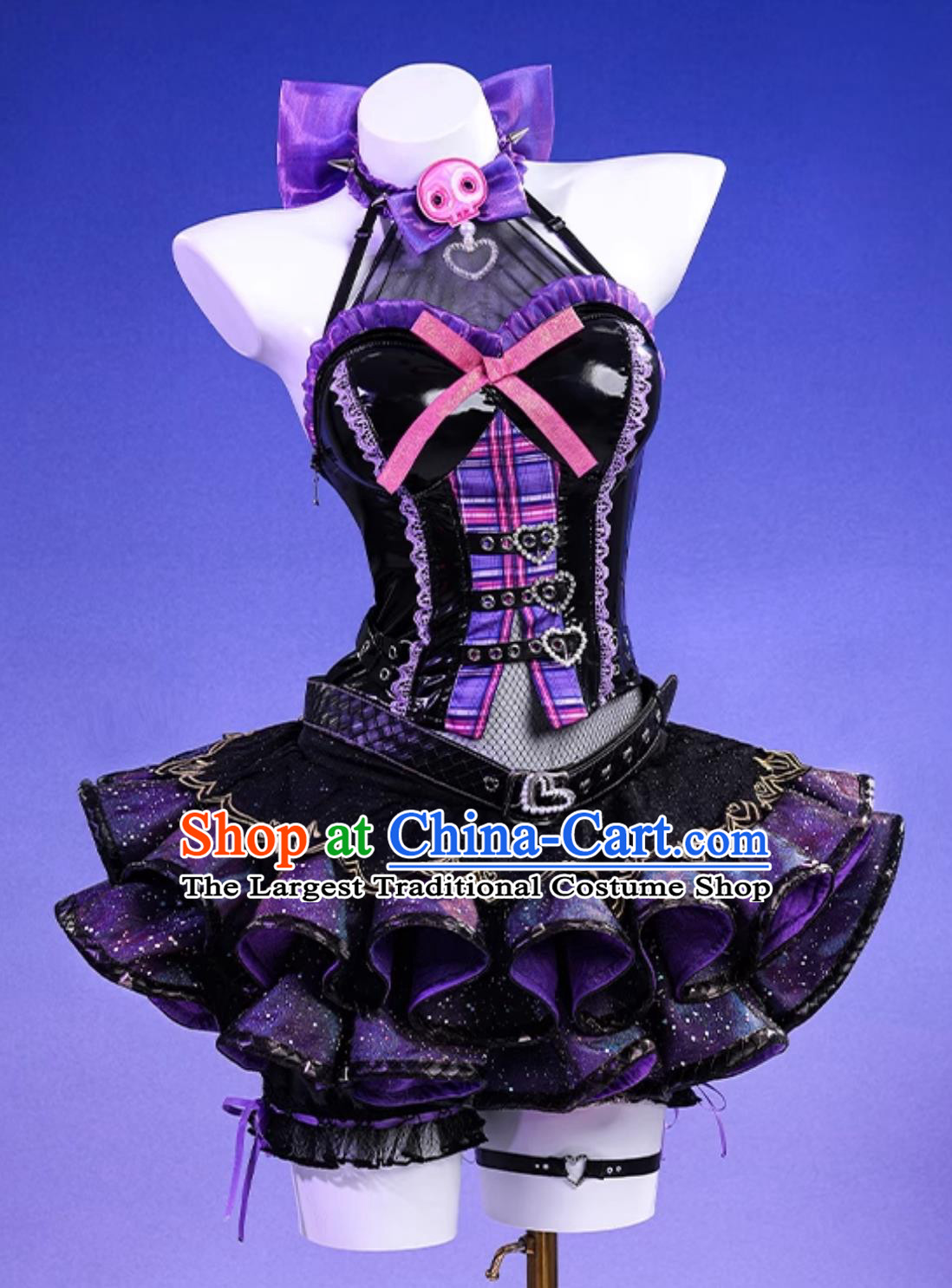 Naraka Bladepoint Yu Linglong Cosplay Costume Kuromi Collaboration Short Dress 2D Game Outfit