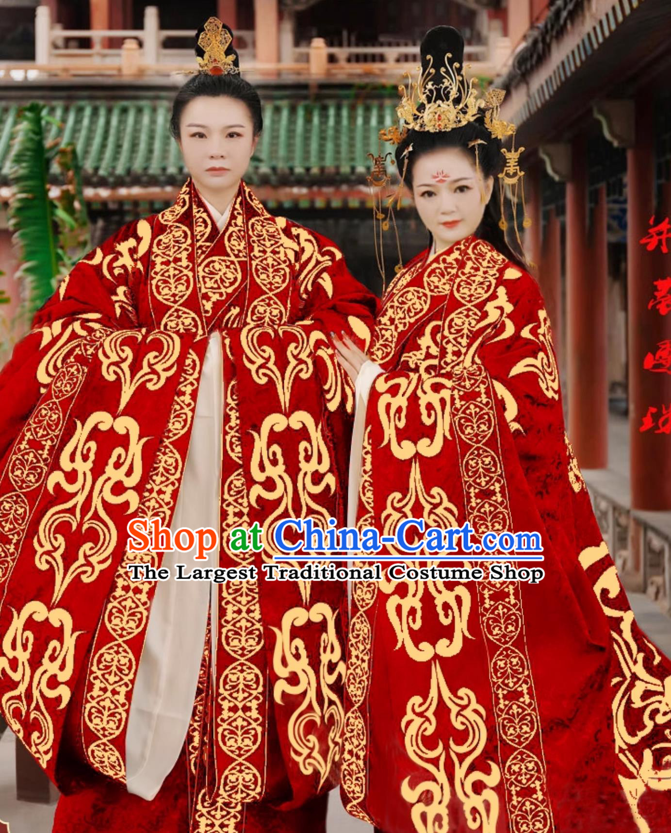 Zhou Dynasty Hanfu Chinese Wedding Gown Embroidered Costumes Ancient Bride and Groom Clothing Set