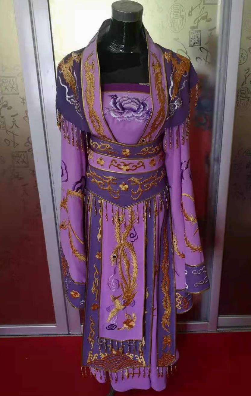 Purple Drama Film Wardrobe Embroidered Phoenix Princess Clothing Imperial Concubine Palace Gown Ancient Chinese Costume Wide Sleeve Noble Dress