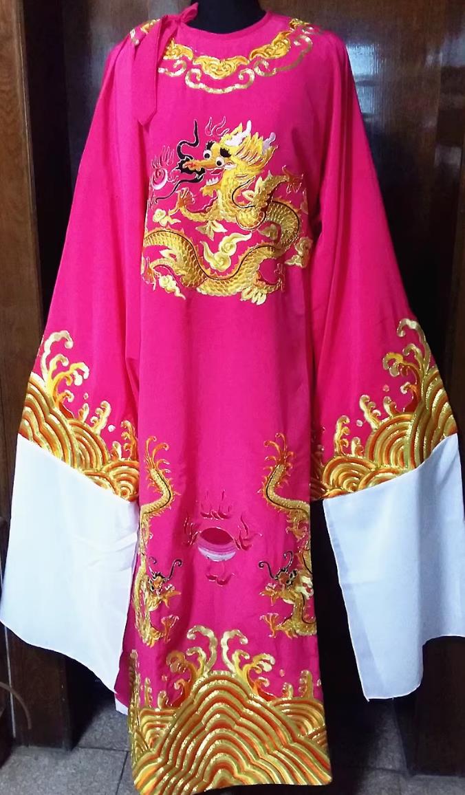 Yue Opera Clothing Pink Scholar Official Gown Chinese Peking Opera Costume Xiaosheng Dragon Robe