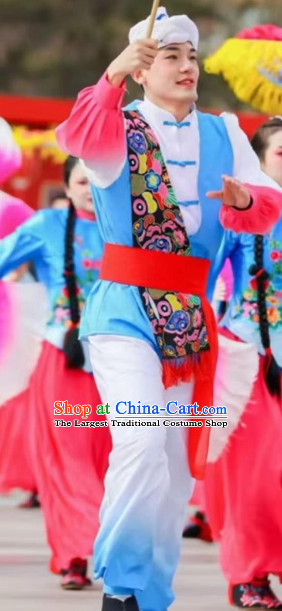 Shaanbei Spring Festival Performance Costume Lantern Celebration Chinese New Year Festive Yangko Outfit for Men