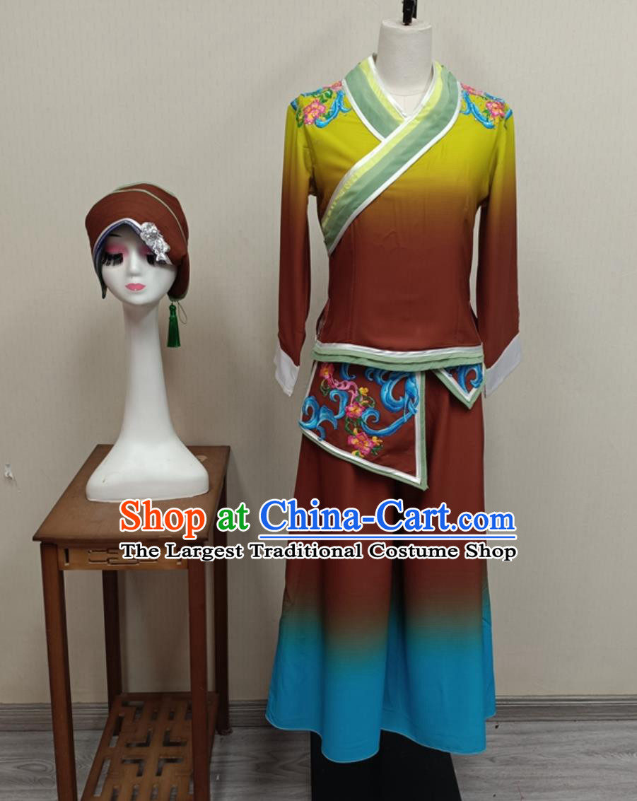 Chinese Performance Costume Dance Outfit Women Group Dance Tea Picking Classical Dance Clothing
