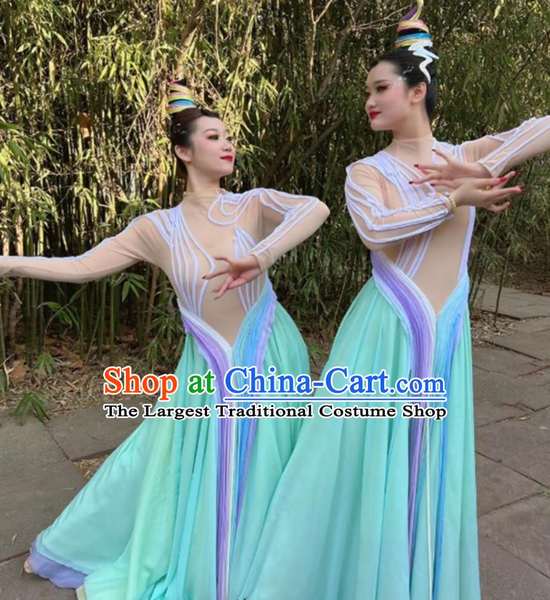Classical Dance Modern Dance Chinese Seasons Spring Weaving Colorful Dance Dress Opening Dance Performance Costume