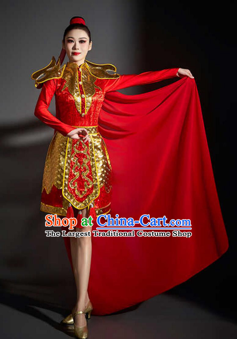 Chinese Drum Performance Costume Women Waist Drum Dance Yangko Dance Dress Festive Opening Ceremony Dragon Dance Clothing