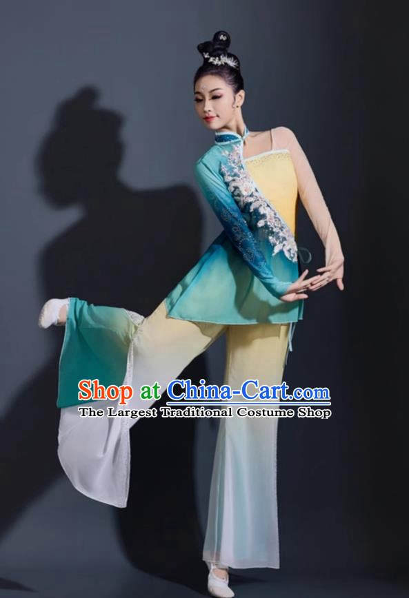 Jiaozhou Yangko Fan Dance Stage Performance Costume Chinese Dance Folk Dance Outfit