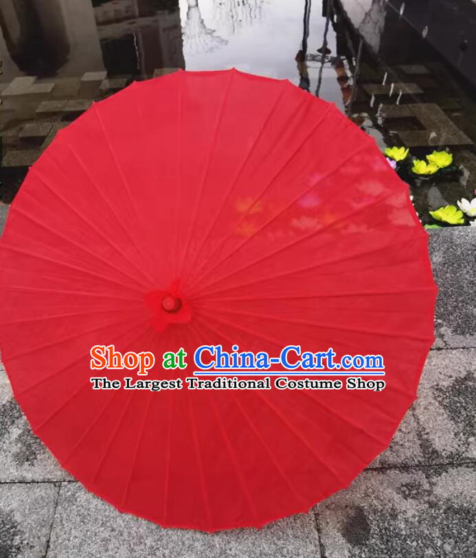 Traditional Chinese Wedding Umbrella Hanfu Red Silk Umbrella Handmade Classical Dance Umbrella