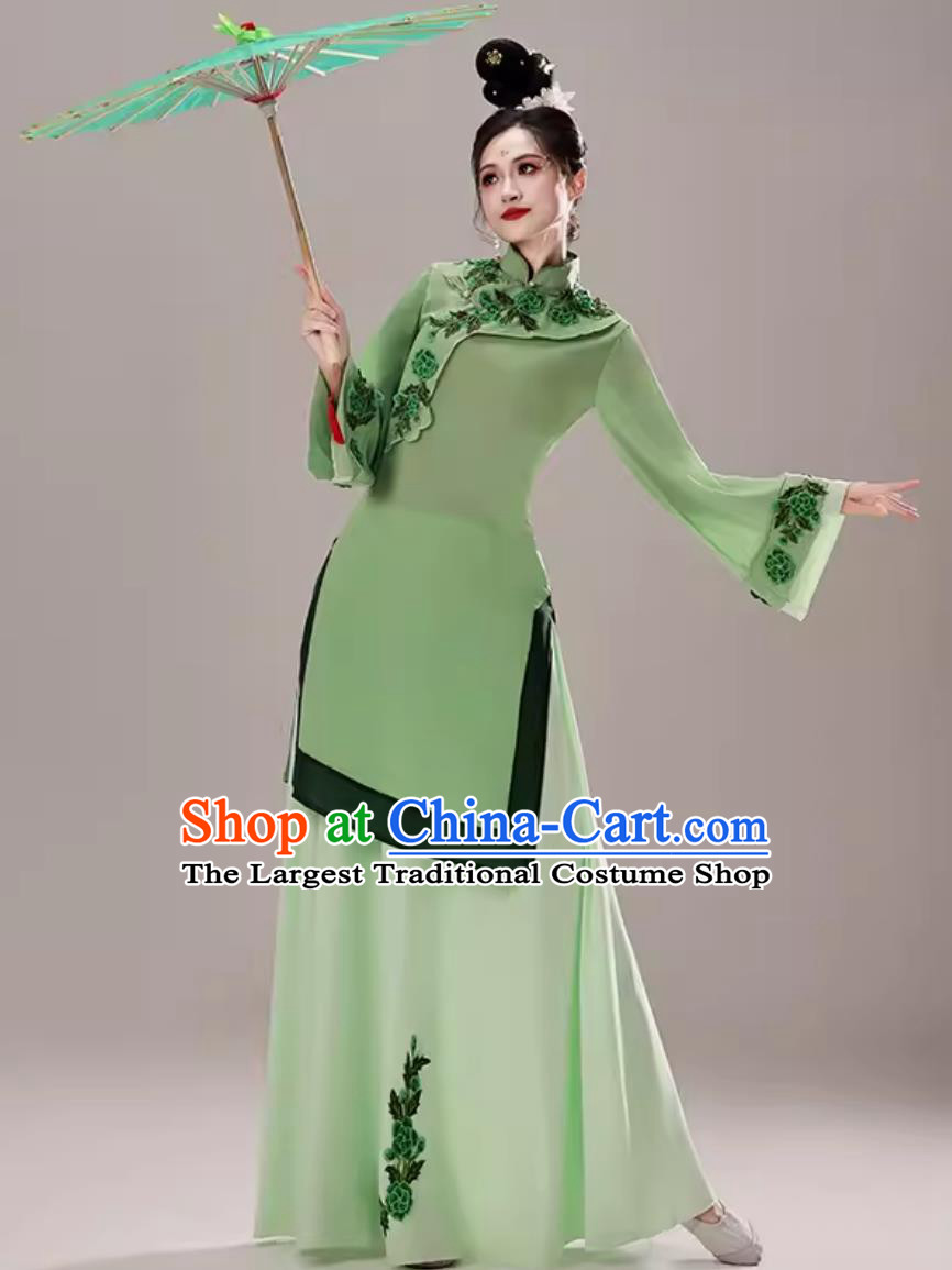 Chinese Style Umbrella Dance Dress Republic Era Qipao Breeze Fan Dance Costume
