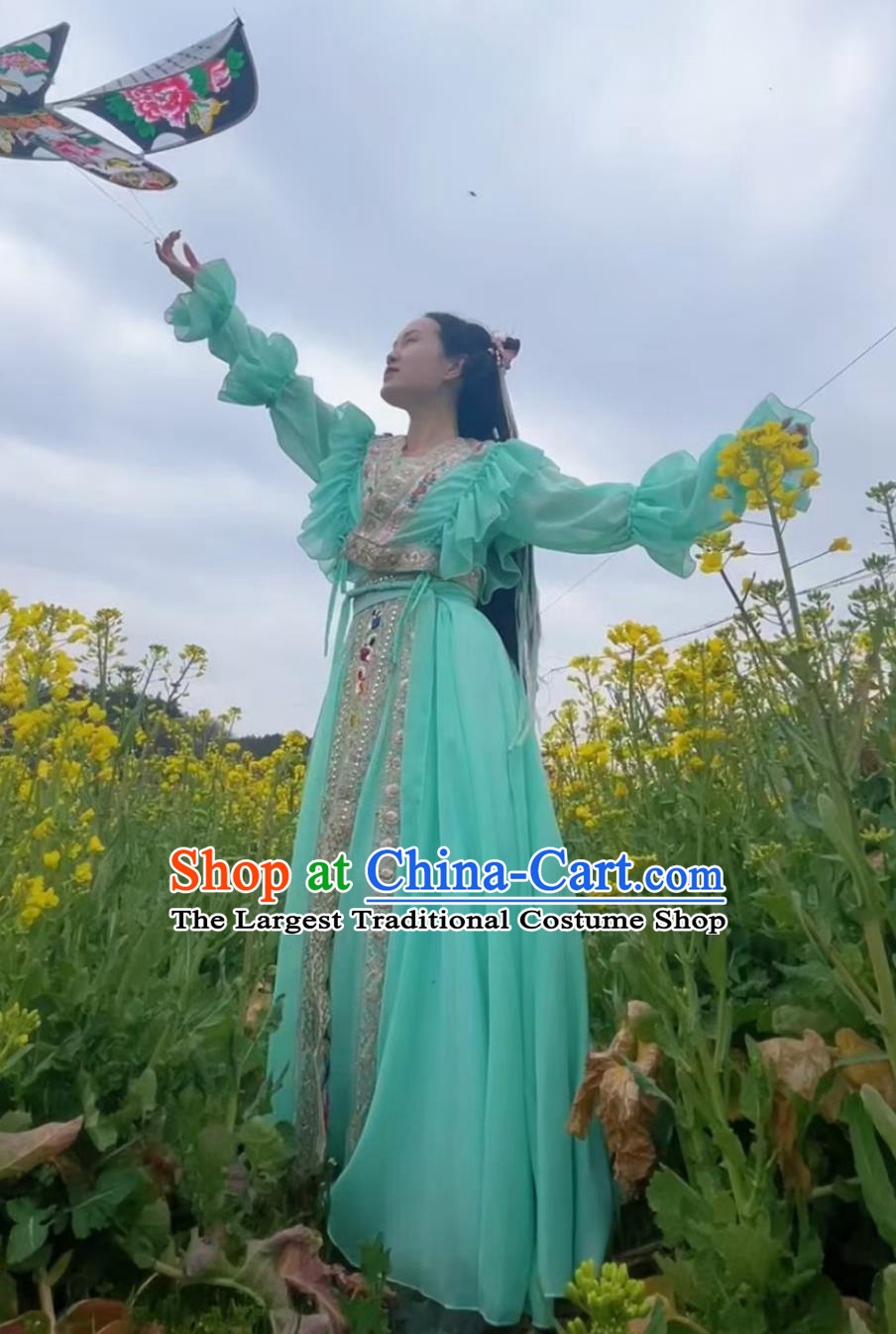 The Legend of Sword and Fairy Princess Ling Er Costume Ancient Chinese Fairy Clothing Traditional Green Hanfu Dress
