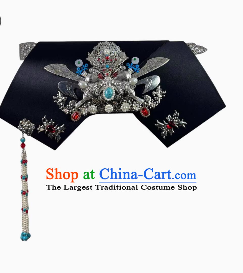 Empresses in the Palace Zhen Huan Hat Chinese Qing Palace Handmade Wings Manchu Empress Headwear
