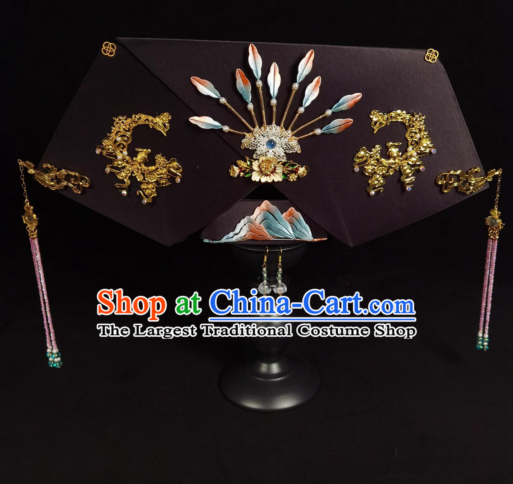 Qing Dynasty Manchu Headpiece Royal Princess Consort Hair Ornament Ancient Chinese Style Handmade Hair Accessory