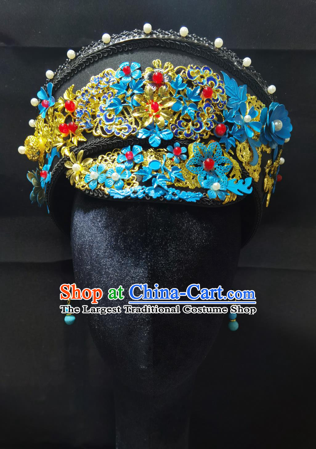 Palace Hair Jewelry Qing Dynasty Manchu Headpiece Zhen Huan Style Royal Princess Hairpin Handmade Chinese Empress Hat