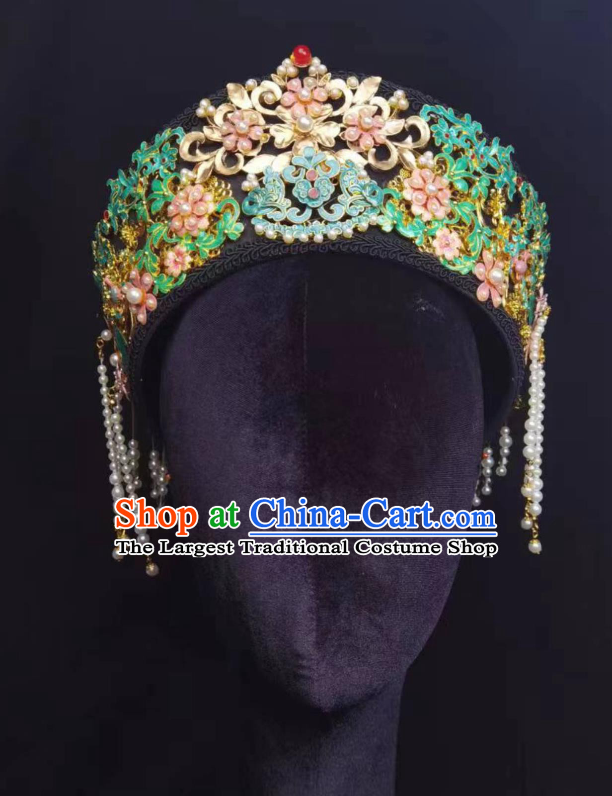 Ruyi Zhen Huan Zhuan Royal Court Hat Qing Dynasty Manchu Headpiece Palace Drama Vintage Handmade Diadem Hair Ornament