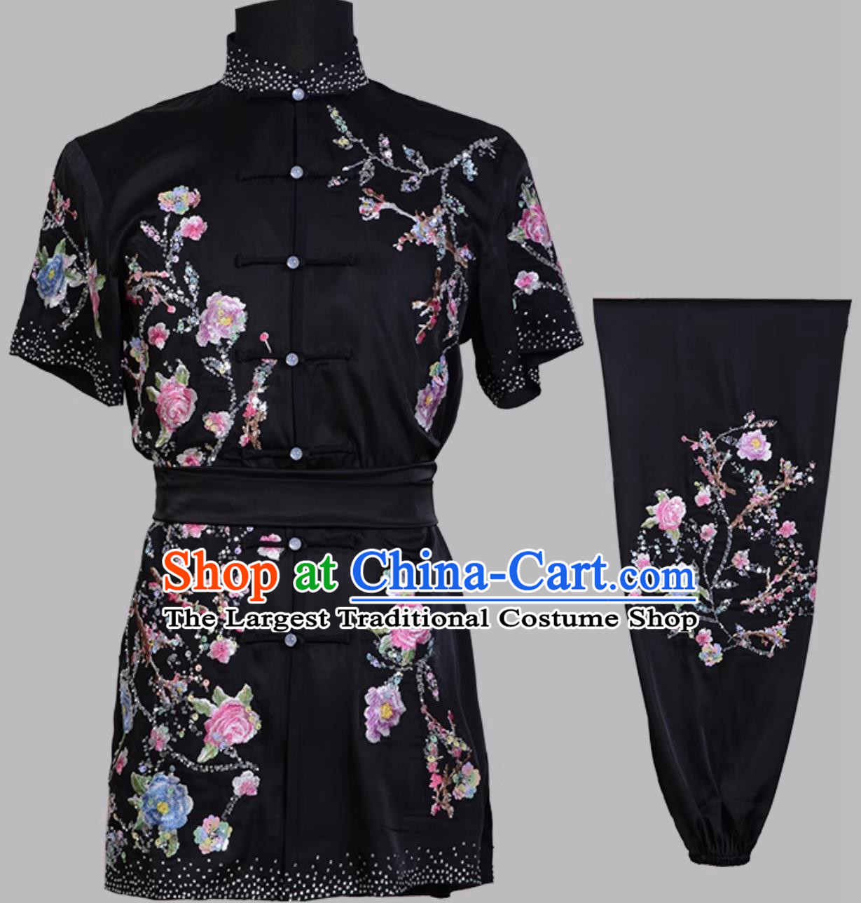 Martial Arts Suit Changquan Costume Kung Fu Competition Uniform Sequins Embroidery Wushu Clothing