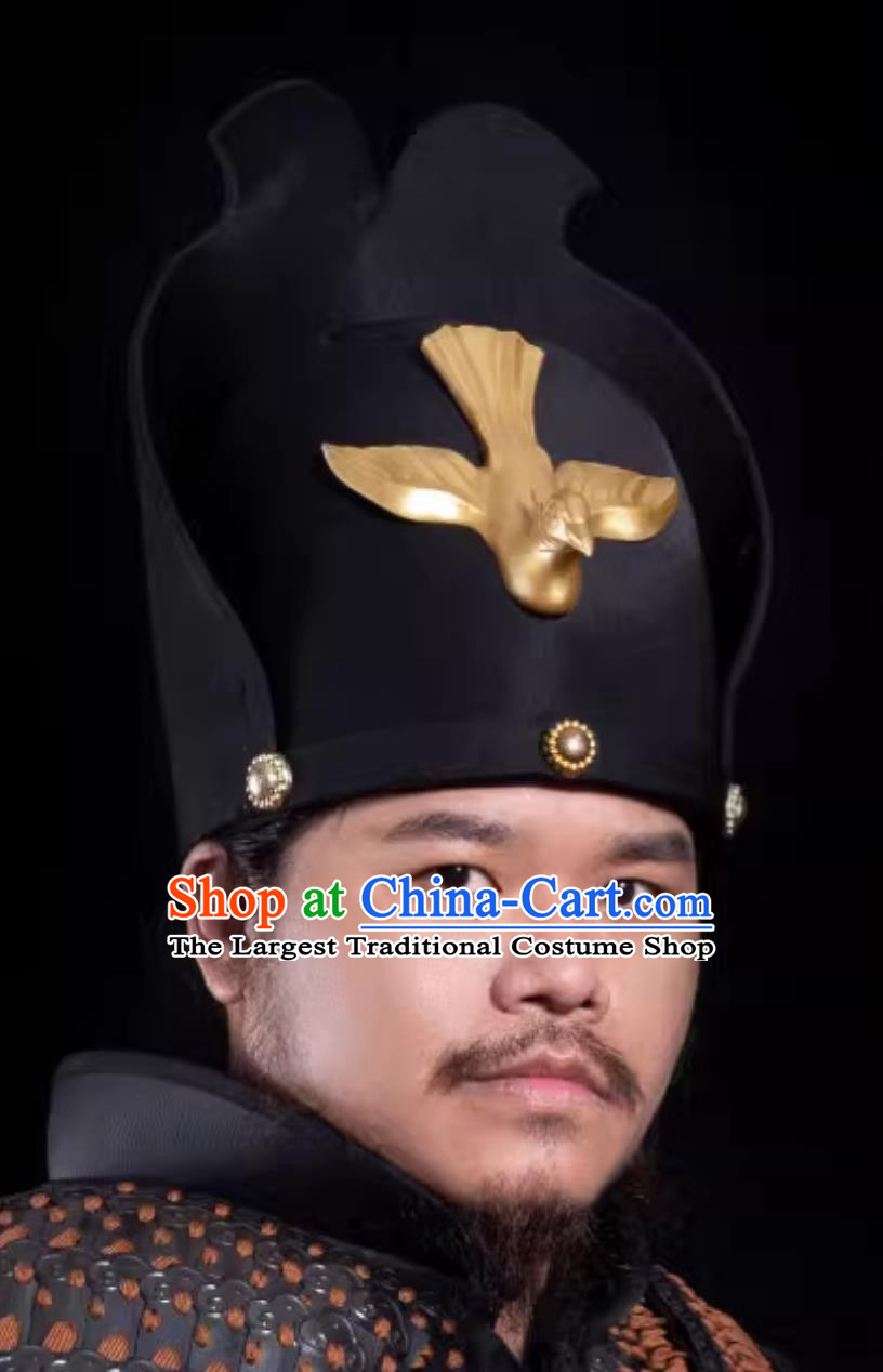 Tang Dynasty Pheasant Feather Official Military Hat Handmade Chinese Ancient Headwear