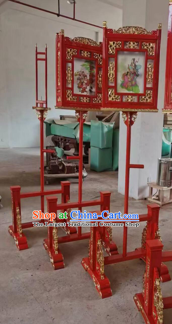 Wood Buddhist Dharma Ceremony Lamp Sacred Offering Temple Supplies Ritual Implements Processional Path Clearing Quiet Retreat Lantern