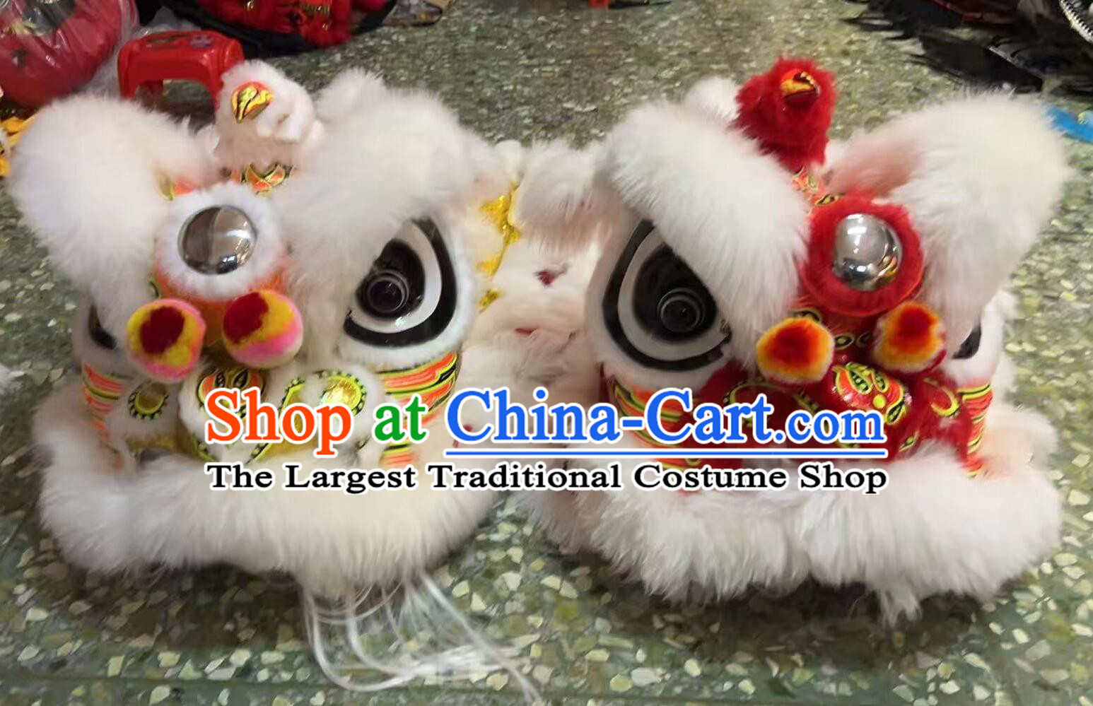 Children Lion Dance Costume Full Set Chinese Lion Head Students Lion Dance Clothing Performance Prop