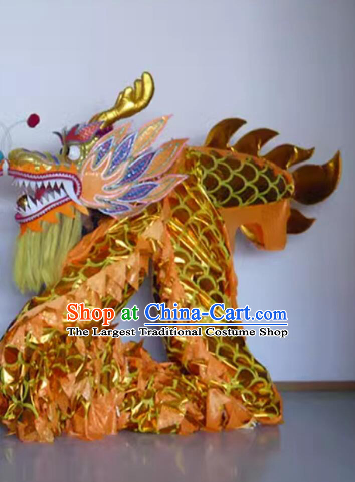 Chinese New Year Dragon Dance Costume Equipment Golden Traditional Dragon Dancing Props