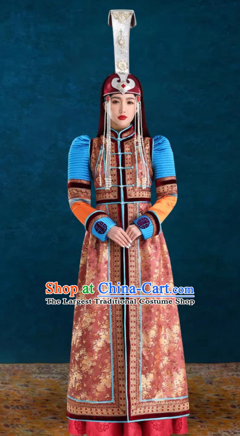 Ladies Princess Wedding Dress Chinese Mongolia Ethnic Clothing Dance Performance Costume