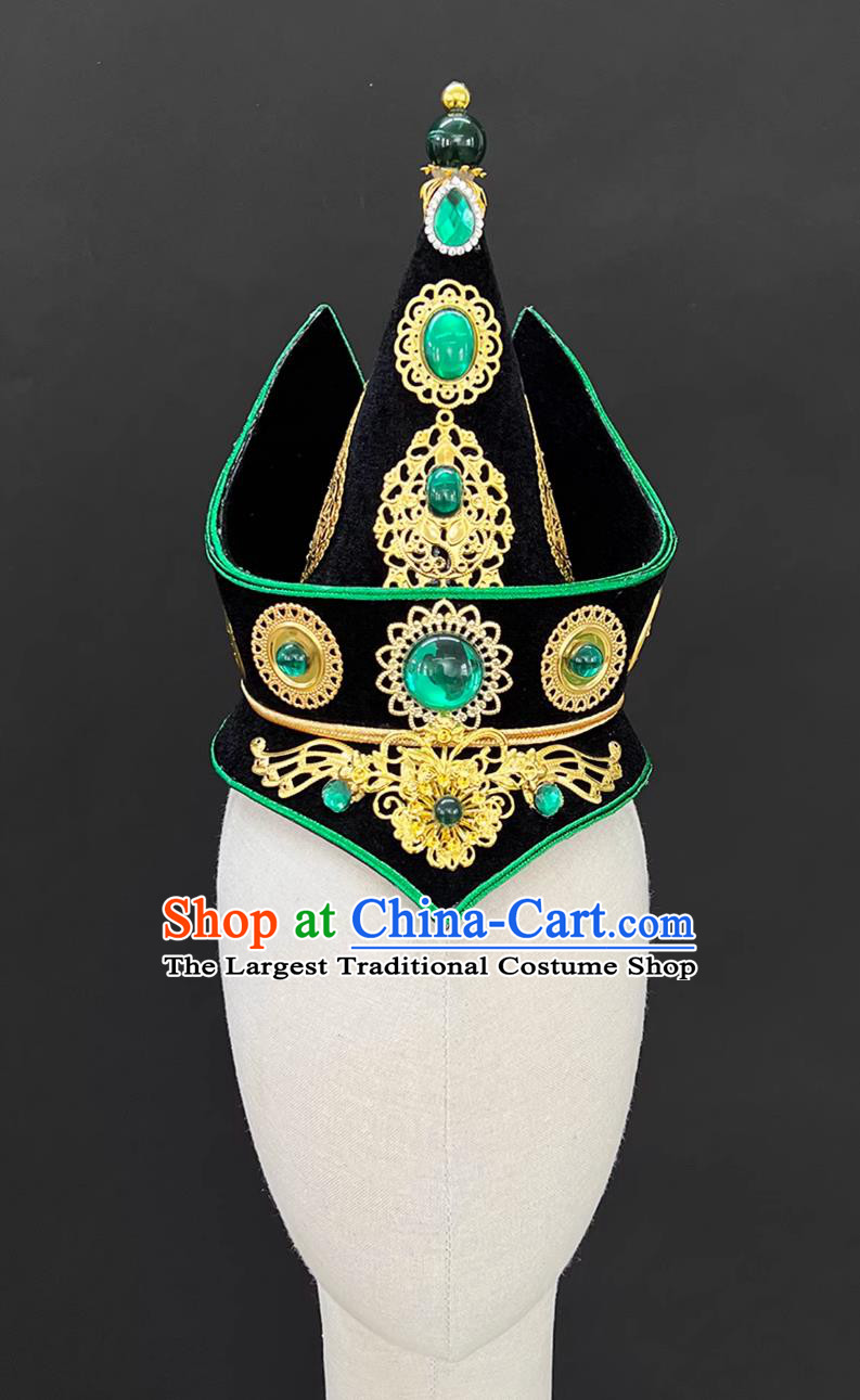 Mongolian Pointed Hat Prairie Ethnic Style Ceremonial Mongolian Dance Headdress