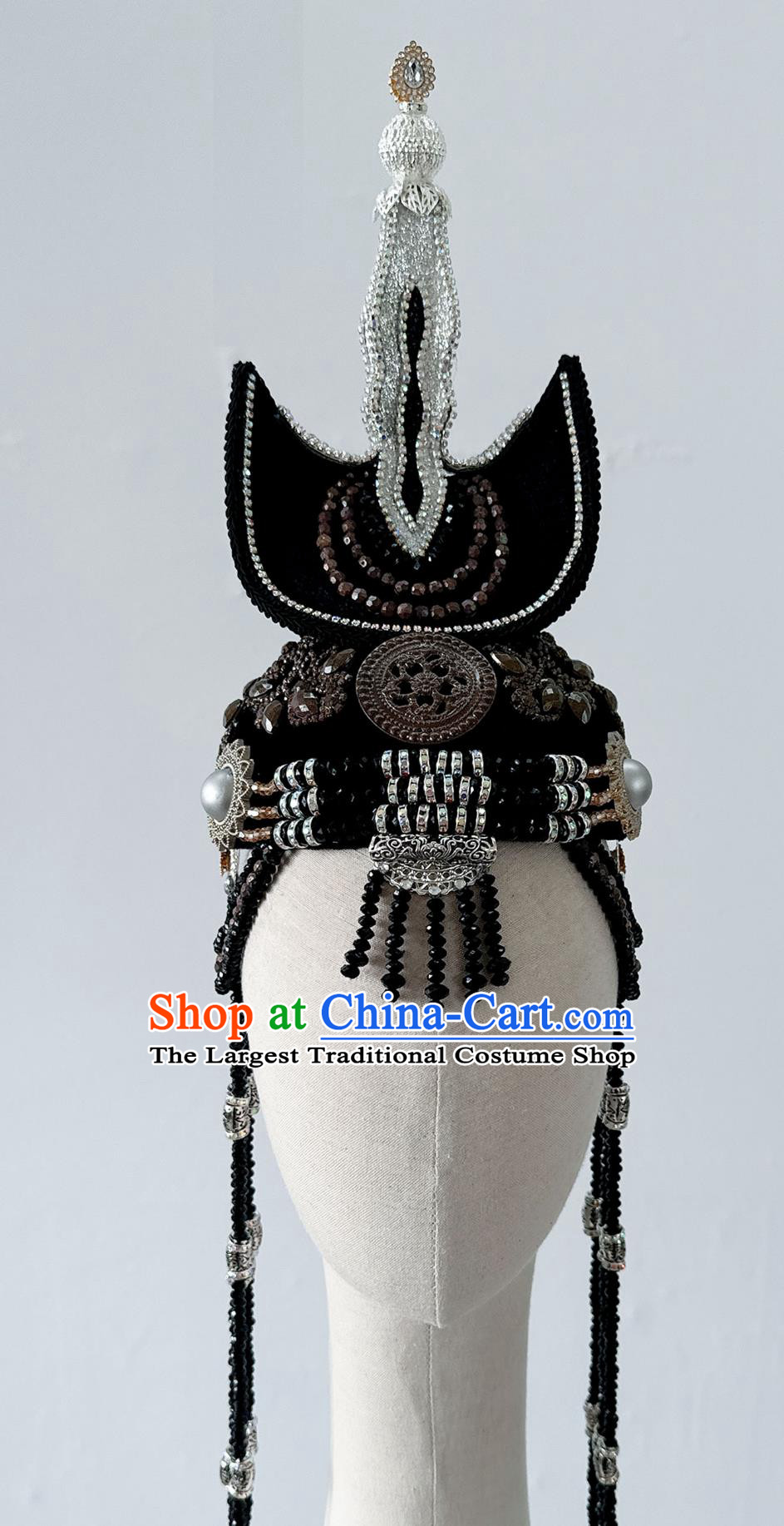 Mongolian Women Hat Chinese Mongol Ethnic Dance Performance Headdress