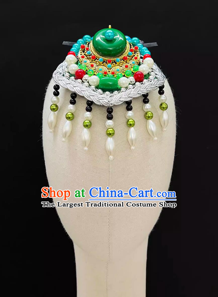 Chinese Zang Ethnic Dance Hair Jewelry Tibetan Female Performance Headdress