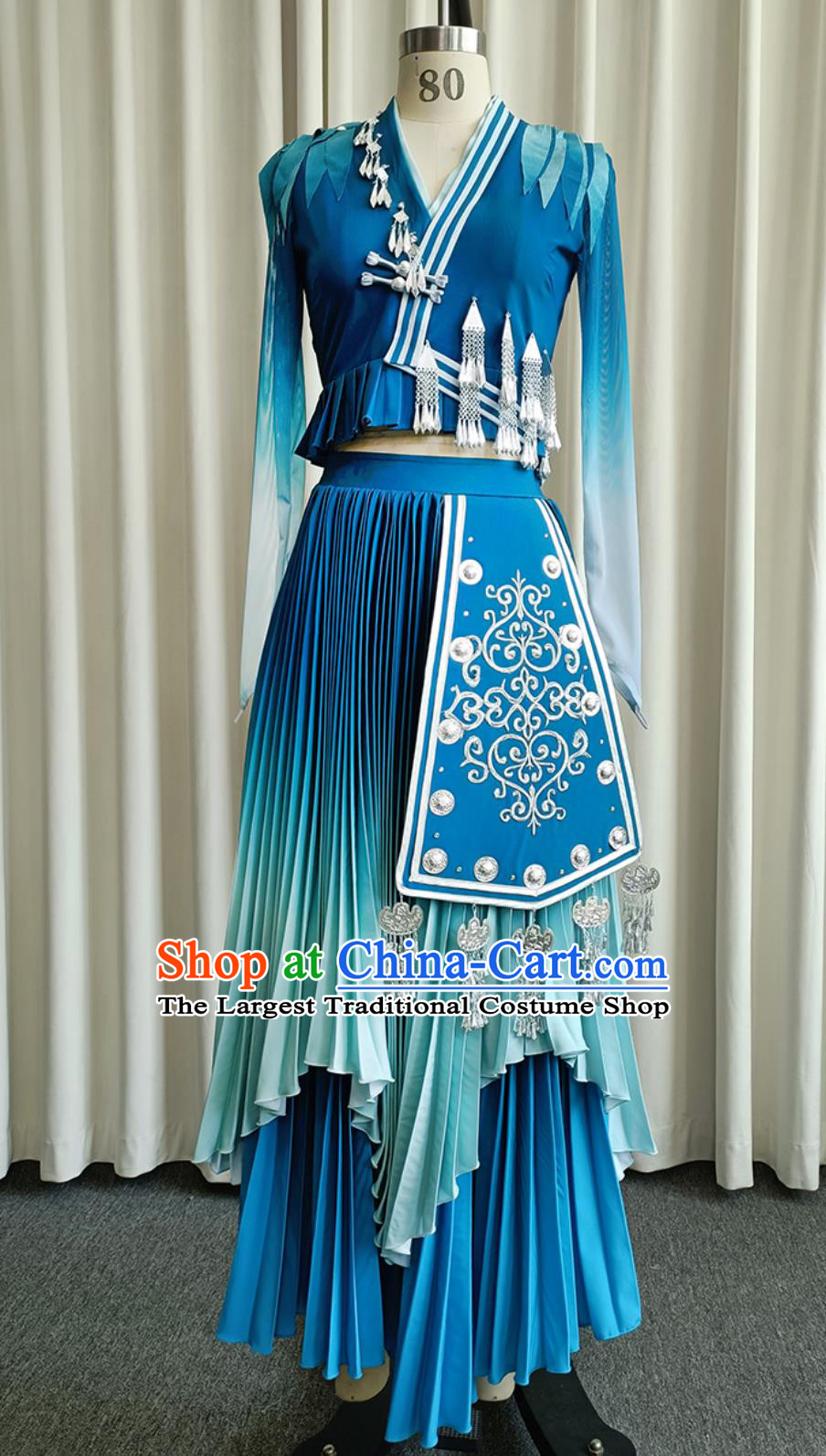 Miao Ethnic Performance Dress Hmong Minority Folk Solo Dance Clothing Tao Li Cup Stage Costume