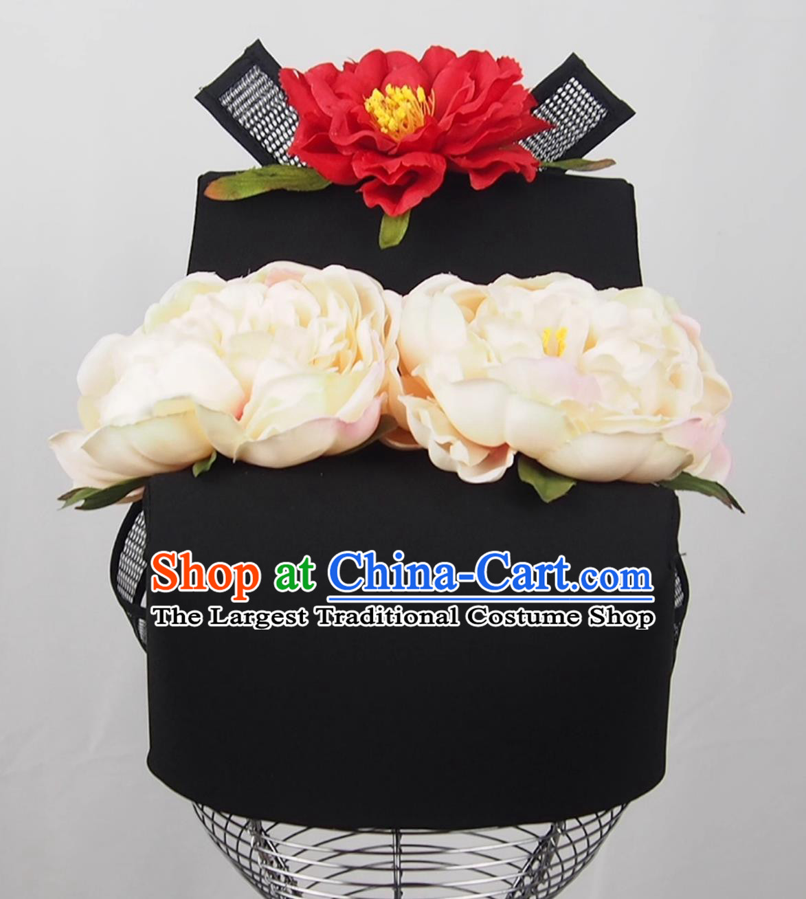 Ancient Chinese Official Hat Song Dynasty Court Floral Performance Headwear Mens Flower Turban Musician Performance Headdress