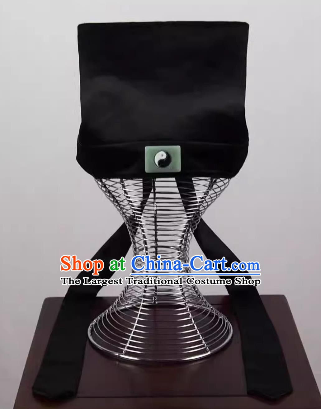 Pure Yang Headwear Bagua Pattern Flowing Scarf Chinese Tai Chi Jade Zhuangzi Hat Taoist Turban