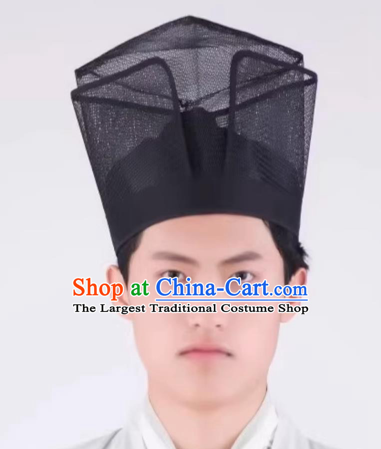 Song Dynasty Square Scarf Su Shi Hat Ancient Chinese Scholar Headwear Official Headpiece