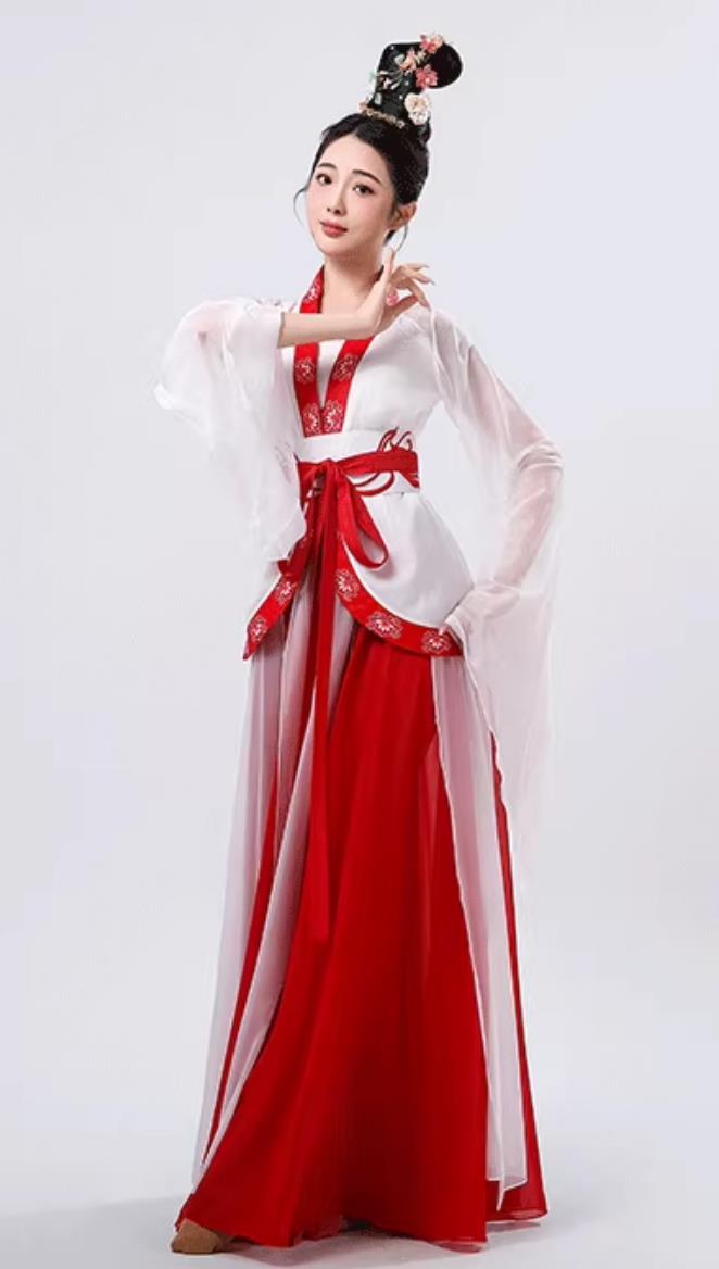 Chinese Classical Dance Dress Women Flowing Millennium Costume Mid Autumn Festival Chang E Performance Attire