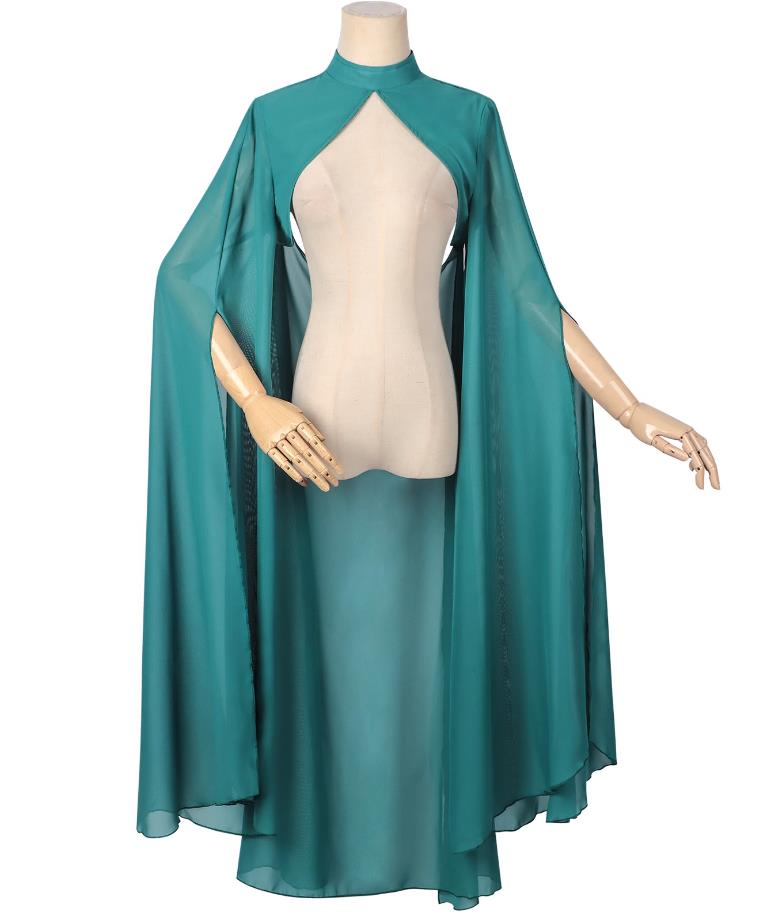 Vintage Sheer Cape Women Chiffon Halter Solid Color Semi Transparent Blue Cloak Backless Long Shawl